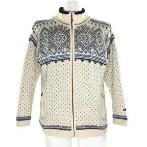 Norskwear Women's SBWC Wool Jacket Norwegian Fair Isle Lined Ivory Cardigan S